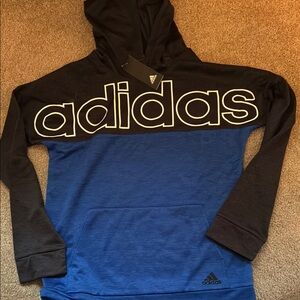 Adidas Blue and Black Hoodie Sweatshirt boys xl 18/20 new with tags